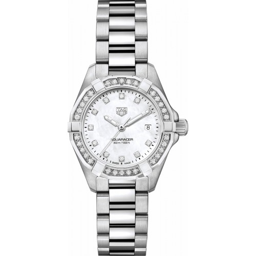 Tag Heuer Aquaracer White Mother of Pearl Diamond Women's Watch WBD1415-BA0741 Tag Heuer Aquaracer White Mother of Pearl Diamond Women's Watch WBD1415-BA0741